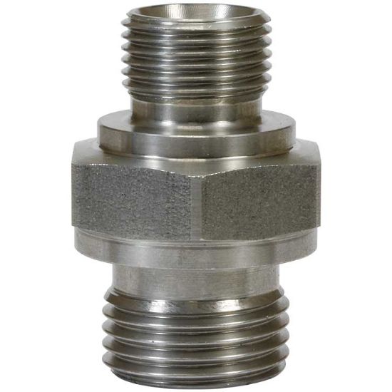 Afbeeldingen van Dubbele nippel 1/8-3/8 BU RVS