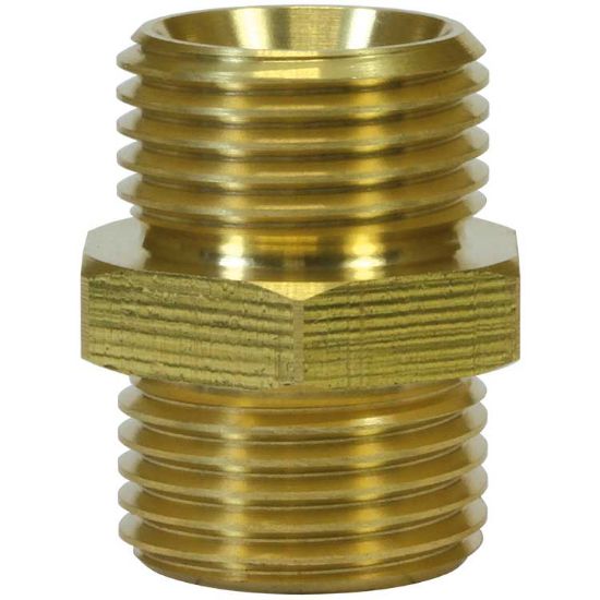 Afbeeldingen van Dubbele nippel 1/4BU Messing
