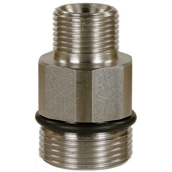 Afbeeldingen van Verloopnippel 24x1,5:3/8"BU 700 bar RVS