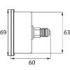 Afbeeldingen van Manometer 0-160 HI 63 mm 1/4BU