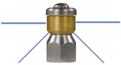 Afbeeldingen van Rioolnozzle  Roterend 1/4BI H=3x0,8 S=2x