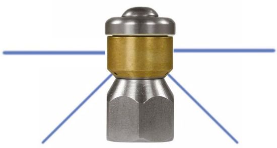 Afbeeldingen van Rioolnozzle  Roterend 1/4BI H=3x0,8 S=2x