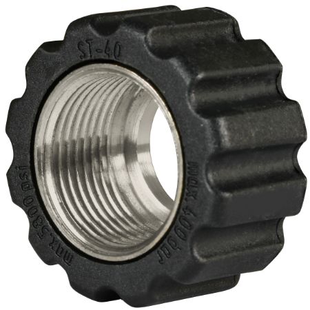 Afbeeldingen van Wartelmoer 22x1,5 16,4 mm zwart RVS