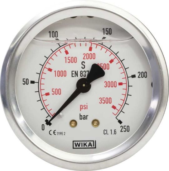 Afbeeldingen van Manometer 0-400 HI 50 mm 1/4"BU WIKA