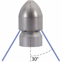 Afbeelding van Rioolnozzle granaat-30° 3/8"BI 1xv 4xh 0