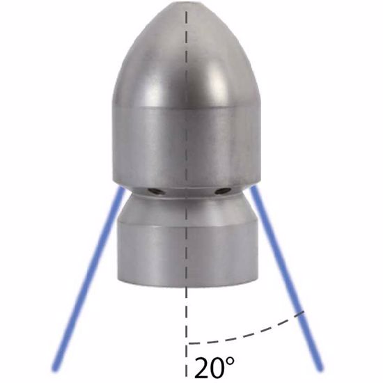 Afbeelding van Rioolnozzle granaat-20° 1/4"BI 1xv 3xh 0